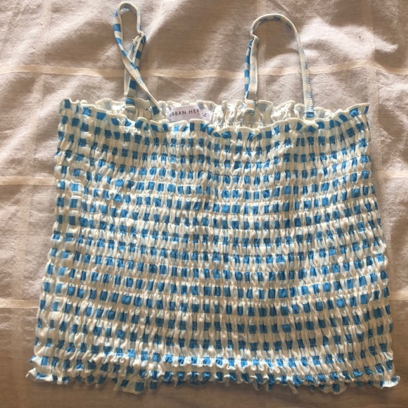 Blue and white size medium cropped tank - Picture 3 of 5